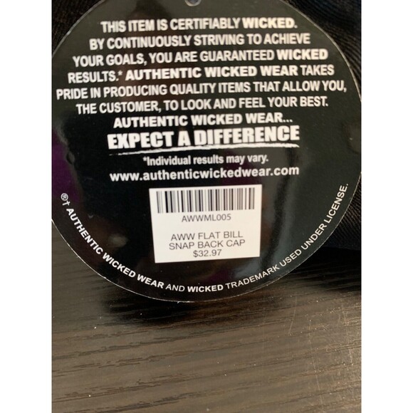 Wicked Wear Brand Baseball Hat Authentic Bodybuilding.com New Black / White cap - Picture 2 of 9